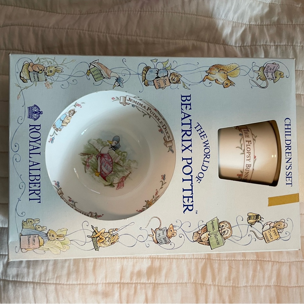 Royal Albert 3 pieces plate, cereal bowl and cup. Brand new in box never opened